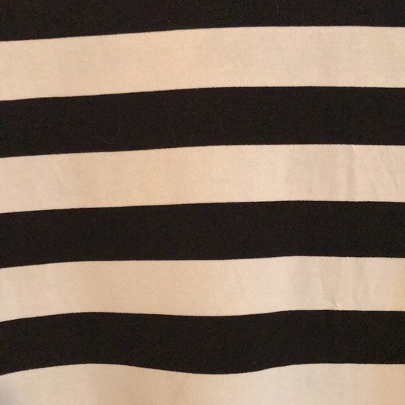 George Sleeveless Women’s Top Black white stripe Sz L Boxy Shape Back zipper - Picture 2 of 9